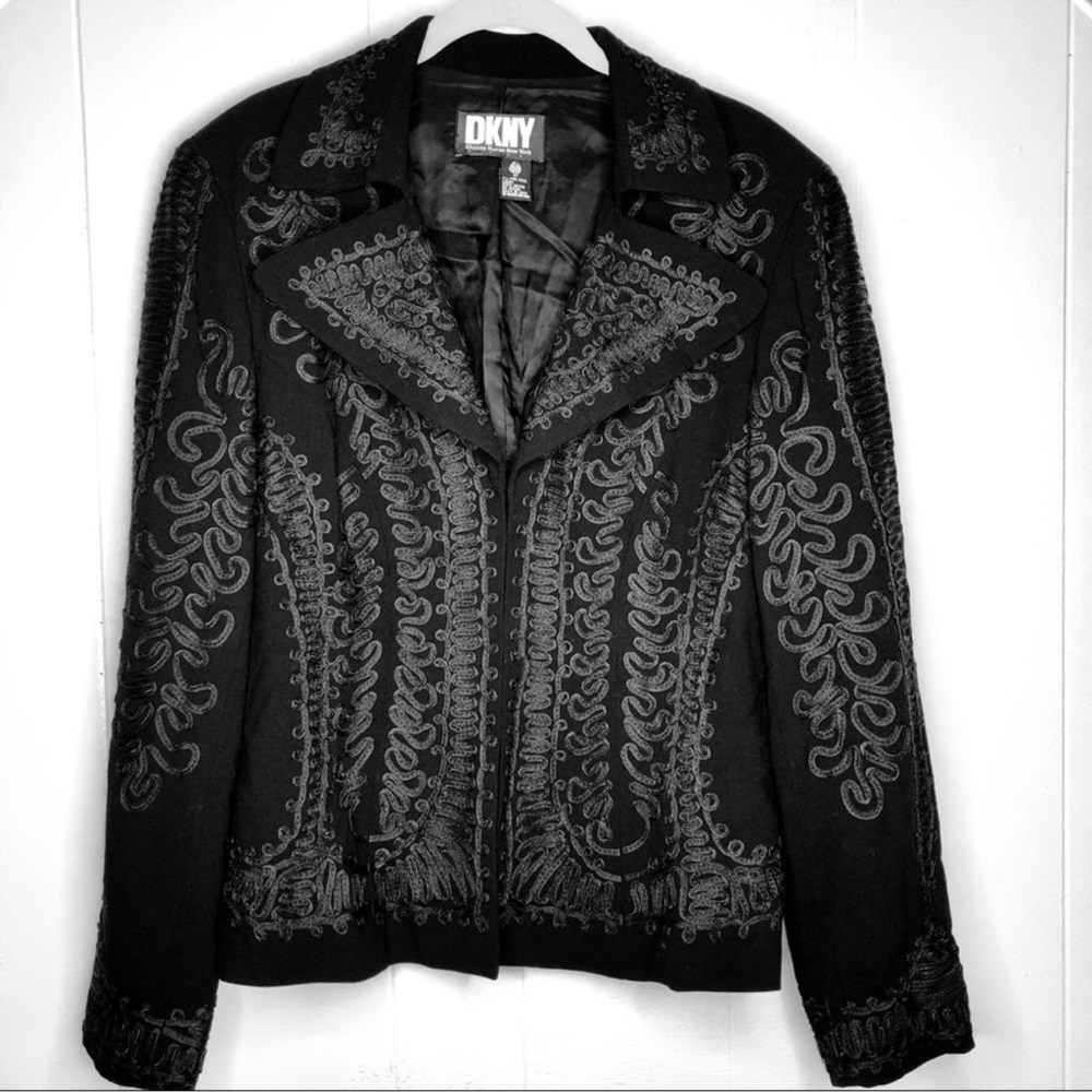 Vintage DKNY Donna Karan New York Black Blazer 100% Wool
